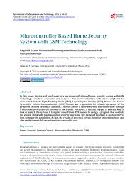 The will also be used for simulation further in this project. Pdf Microcontroller Based Home Security System With Gsm Technology