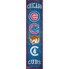 Chicago Cubs Heritage Banner Wood Sign By Fan Creations