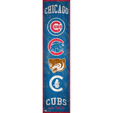 Chicago Cubs Heritage Banner Wood Sign By Fan Creations