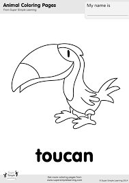 Images of baby animal pictures to color animals coloring pages on. Toucan Coloring Page Super Simple