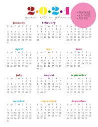 Monthly & weekly printable calendars for 2021 — ready to download. Printable 2021 Year At A Glance 8 5x11 Wall Etsy Calendar Printables Monthly Calendar Printable Calendar