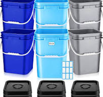 Amazon.com: Vesici 6 Pcs 5 Gallon Food Grade Square Buckets ...