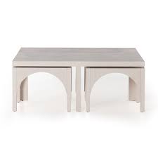 Fairview game rooms contemporary nesting coffee table set. Amara Coffee Table W Nesting Arch Stools Burke Decor