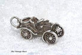 Free Shipping Vintage Silver Old Fashioned Car With Opening Hinged Bonnet Classic Car Charm Vintage Silver Car Charms Vintage