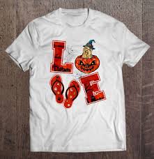 20% off with code zwednesdaygo ends today. Love Pumpkin Flip Flops Yorkshire Dog Halloween T Shirts Teeherivar