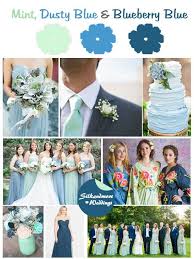 Mint Dusty Blue And Blueberry Blue Wedding Color Bridesmaids Robes Premium Soft Rayon Wide Spring Wedding Colors Wedding Colors Wedding Color Schemes Blue