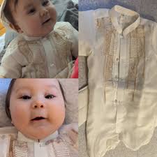 BAPTISMAL BARONG TAGALOG Set for Baby Boys Romper With Inner Lining  Philippine National Costume Filipiniana Formal Dress