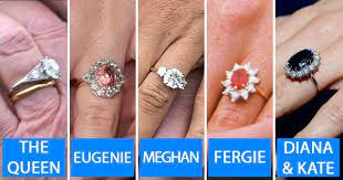 Meghan Kate Eugenie And The Queen Royal Engagement Ring Values Compared Royal Engagement Rings Kate Middleton Wedding Ring Royal Rings