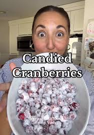 Candied Cranberries with Ice Water