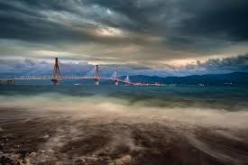 Vídeo em 4k e hd pronto para edição não linear imediata. Bridge Rio Antirio Sea Clouds Landscape Greece Tempest Storm Cloudiness Night Sun Pikist