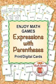 Expressions With Parentheses In 2020 Elementary Math Math Math Card Games