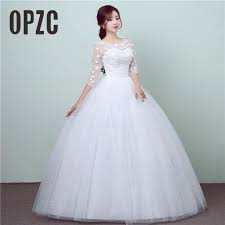 New Style Lace 3 Quarter Wedding Dress Korean Style Simple Chinese Sweet Wedding Gown Princess Br Korean Wedding Dress Pastel Bridesmaid Dresses Bridal Dresses