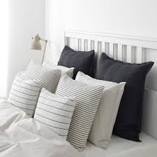 Ingalill Cushion Cover White Dark Gray Stripe Ikea Grey And White Bedding Dark Grey Bedding Grey Bedding