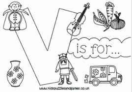 This page shows an example of the letter v. Letter V Colouring Sheets Kids Puzzles And Games