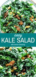 Easy Kale Salad With Lemon Dressing Recipe Kale Salad Recipes Kale Salad Delicious Salads