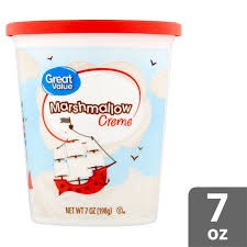 When the sugar syrup begins to form large bubbles, and the thermometer reads about 225°f to 230°f, place the egg whites and cream of tartar in the bowl of your stand mixer and beat the whites to soft peaks. Great Value Marshmallow Creme 7 Oz Walmart Com Walmart Com