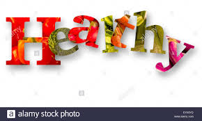 Healthy Eating Themed Vegetables Spell The Word Healthy Stock Photo Alamy