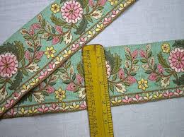 Saree Border Trim By The Yard Embroidered Sewing Trim Ribbon Decorative Ribbon Trimmings Craft Ribbon C Designer Saree Blouse Patterns Fabric Design Bead Work