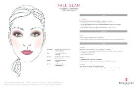 elizabeth ardens fall glam face chart make up and hair