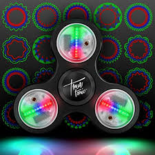 The Original Fidget Aluminate The Led Light Up Fidget Aluminum Pattern Spinner W On Off Switch 20 Pattern Modes Large Led Lights Practical Jokes Light Up