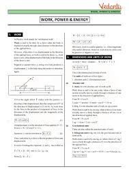 Class 11 Physics Revision Notes For Chapter 6 Work Energy