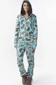 Fast Food Fleece Onesie Womens Onesie Foodie Fashion Sleepwear Women