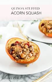 A Delicious And Easy Vegan Quinoa And Chickpea Stuffed Acorn Squash Filled With Apples Cranberries And Walnuts An Yummy Vegetable Recipes Acorn Squash Recipes