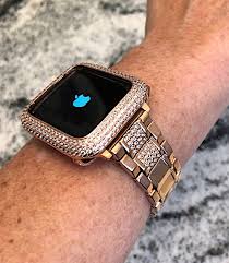 Luxury Rose Gold Apple Watch Band And Or Lab Diamond Bezel Etsy