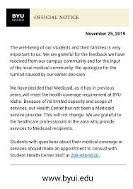 Discover the benefits you want with the affordable coverage you need. Byu Idaho Will Allow Students To Use Medicaid Apologizes For Causing Turmoil