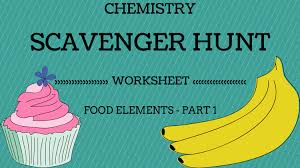 Chemistry Scavenger Hunt Worksheet Food Elements Part 1 Scavenger Hunt Chemistry School Scavenger Hunt