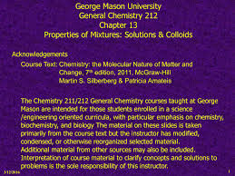 Solution Chemistry Gmu George Mason University