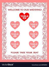 Wedding Table Chart Seating Plan Vintage Frame