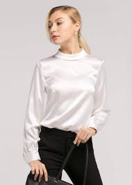 Autumn fashion button up satin silk shirt vintage blouse women white lady long. Satin Silk Blouse Long Sleeve Buy Clothes Shoes Online