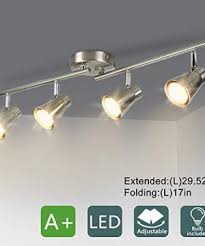 Dllt 4 Light Led Track Lighting Kit Flush Mount Spotlight Ceiling Directional Ceiling Light For Kitchen Dining Room Farmhouse Goals