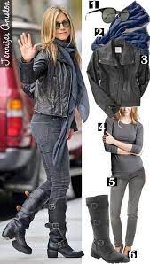 Jennifer Aniston In Leather Biker Jacket Casual Fashion Fashion Jennifer Aniston Style