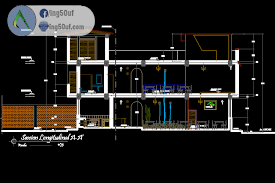 مخطط مشروع مطعم طابقين بشكل مميز كاملا اوتوكاد Dwg