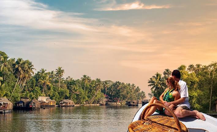 Kerala offers scenic backwaters and hill stations for couples., AI generated