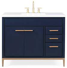 Vanity has a simple cleanthe modero 48 in. 42 Beatrice Modern Navy Blue Bathroom Vanity Contemporary Bathroom Vanities And Sink Consoles By Chans Furniture Houzz