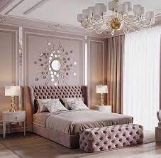 Beautiful Rose Gold Luxury Bedroom Decor With Diamond Tufted Headboard Luxury Bedroom Decor Luxurious Bedrooms Modern Bedroom Interior