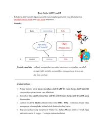 Latihan kata hubung tahun 3. Kata Kerja Aktif Transitif Edited