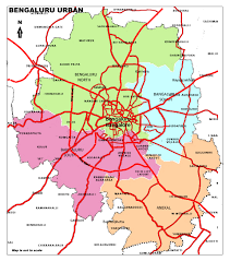Bangalore East West North South Map Bangalore At A Glance ,Visiting Places & Map Of District - Infoandopinion