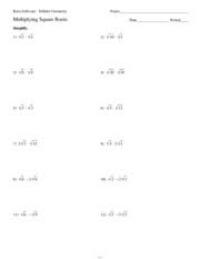 Simplifying square roots is easier than ever with this helpful worksheet! 1 Simplifying Square Roots Kuta Software Infinite Geometry Name Simplifying Square Roots Date Period Simplify 1 96 2 216 3 98 4 18 5 72 6 144 7 45 8 Course Hero