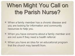 Parish Nursing At Community In Christ What The Parish Nurse And Health Ministry Team Has To Offer You Penny Zimmerman Rn Msn January 19 Ppt Download