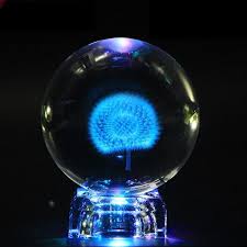 3d Photo Crystal Spheres With Dandelion Pictures Engraved Inside On Led Light Base 3d Photo Crystals Picture Engraving Dandelion Pictures