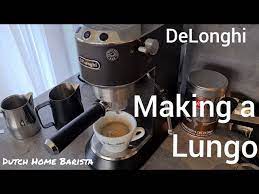 With that said, two major espresso makers compete regarding features and performance has a cappuccino and latte frothing wand that also acts as a hot water tank. Making A Lungo On A Delonghi Dedica Ec685 Youtube