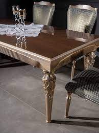 Besides being above all practical, a dining room table also sets the mood of the space for family events and the standard dining table height is 28 to 30 inches tall. Casa Padrino Luxury Baroque Dining Table Brown Silver Copper Gold 202 X 102 X H 79 Cm Solid Wood Kitchen Table Dining Room Table Dining Room Furniture In Baroque Style