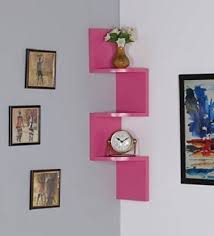 From fancy framed art to playful wall art decals, the right decor reflects your personality and adds style to every room. Corner Wall Shelves For Living Room And Home Decor Wooden Wall Shelf Number Of Shelves 3 Pink Wood Art City