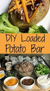 It's a fun and festive way to feed a crowd! Loaded Baked Potato Bar Plowing Through Life