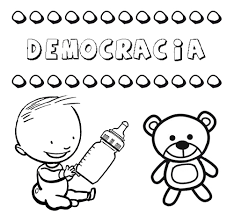 Juegos de cristianismo para colorear, imprimir y pintar. Dibujo Del Nombre Democracia Para Colorear Pintar E Imprimir
