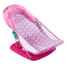 I like the padded headrest, along with its mesh sling, preventing dirty water from touching my baby. Summer Infant Deluxe Baby Bather Bubble Waves Kidsbies Com